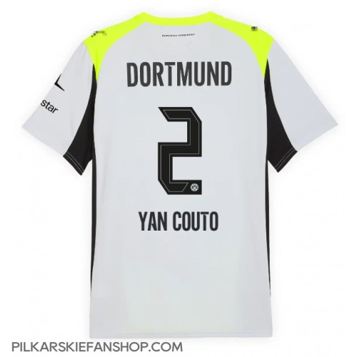 Koszulka piłkarska Borussia Dortmund Yan Couto #2 Strój wyjazdowy 2025-26 tanio Krótki Rękaw Koszulka piłkarska Borussia Dortmund Yan Couto #2 Strój wyjazdowy 2025-26 tanio Krótki Rękaw